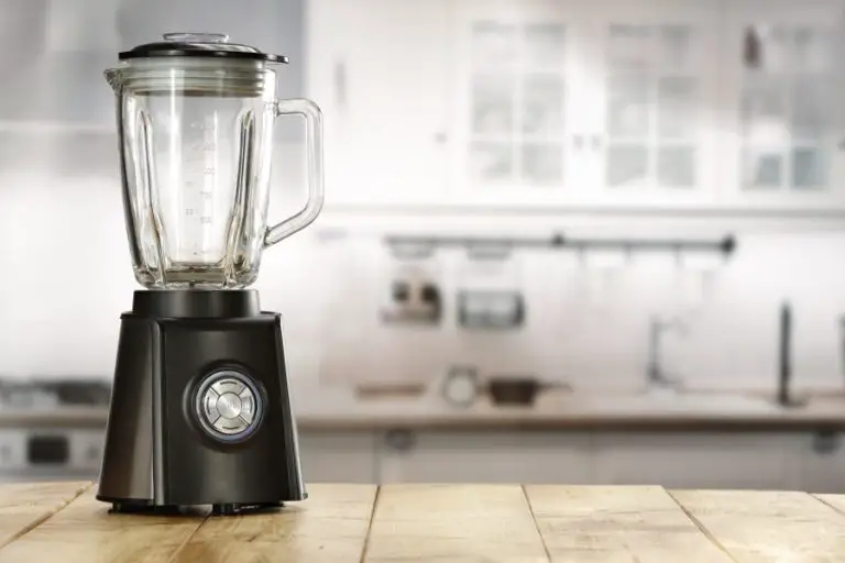a blender sits on a countertop