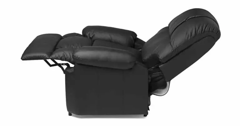 a glider recliner that is reclined back