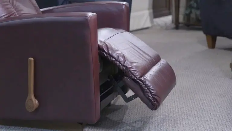 a recliner with its footrest partially extended