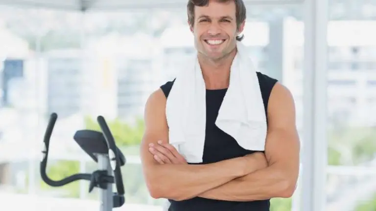 man smiling post elliptical workout