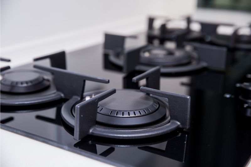 A close up of proffesional range burners 